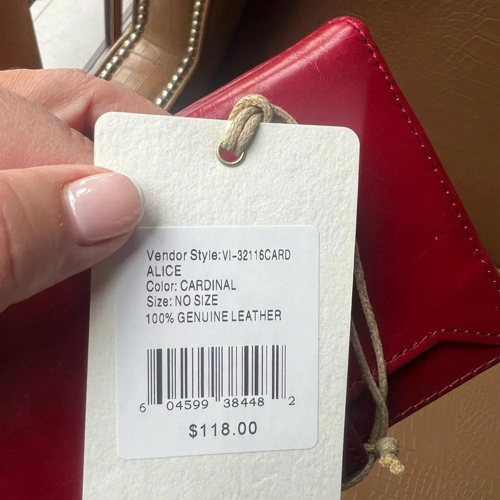 HOBO Alice Cardinal Red With Gold Hardware Wallet Genuine Leather One Size - Picture 6 of 6